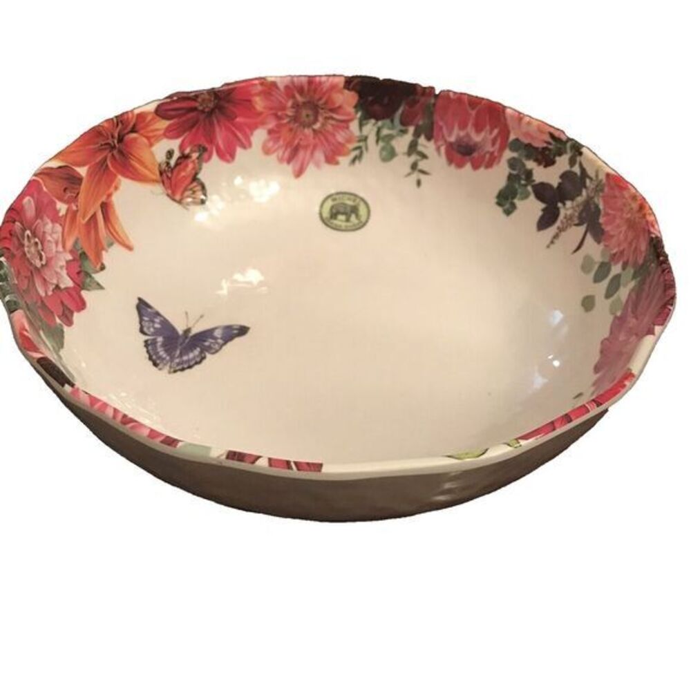 Michel Design Works Melamine Serveware Bistro Bowl Beautiful Melody of Flowers - Picture 4 of 11